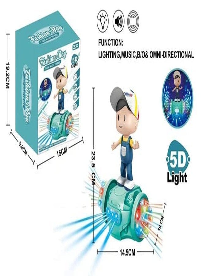 Qwick Click لعبة كويك كليك الموسيقية الراقصة الدوارة بزاوية 360 درجة مع أضواء وامضة متعددة الألوان جذابة (للأولاد الأنيقين) - Image 2